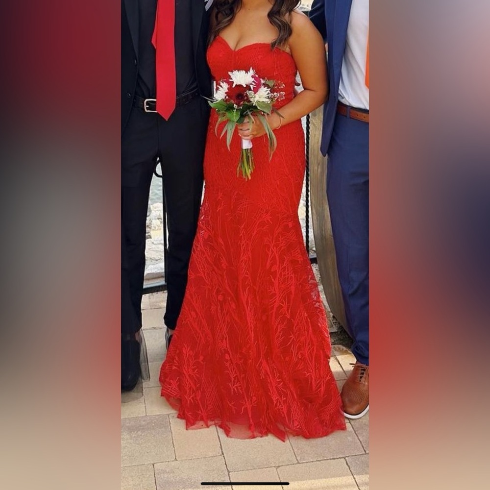 Red prom dress size 6 WhatchamaCallit Boutique we paid $500